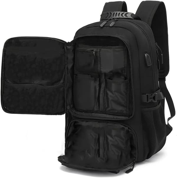Vandrerygsæk stor | 60 liter | sort | rejsetaske til fly