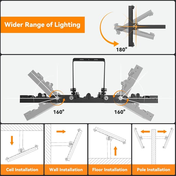LED-projektør 600W | 60000LM | 6000K | IP66 | Sort