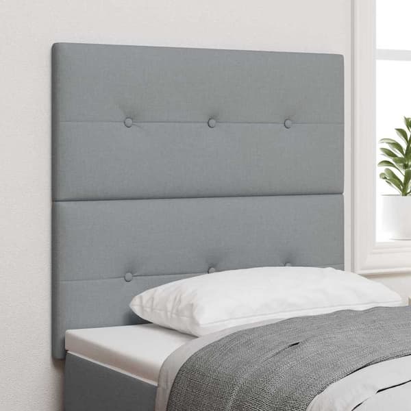 Sovrumsgavel 90 cm | Ljusgrå tyg | Justerbar höjd