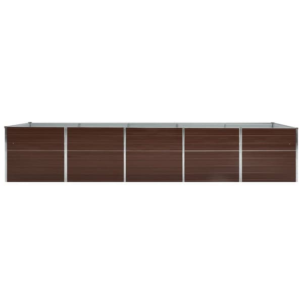 Højbed galvaniseret stål 400x80x77 cm | brun