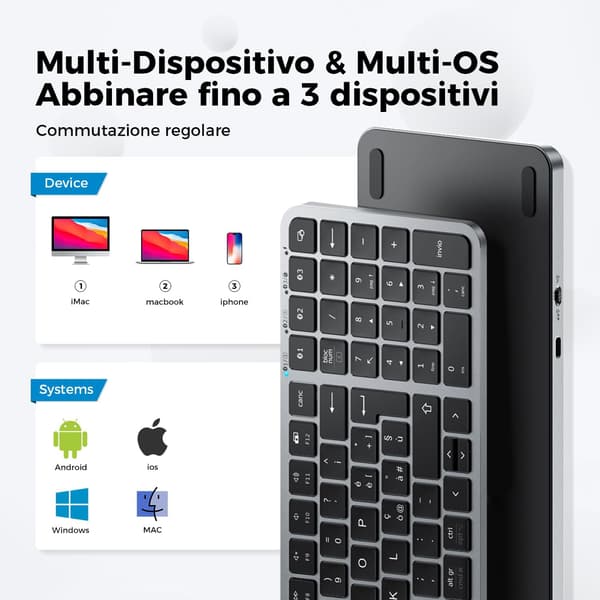 Computer-tastatur kompakt | trådløs forbindelse | flere enheder | USB-C