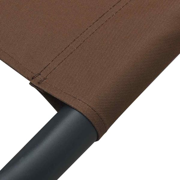 Solsäng dubbel brun | sufflett | 2 dynor | stålram | polyester