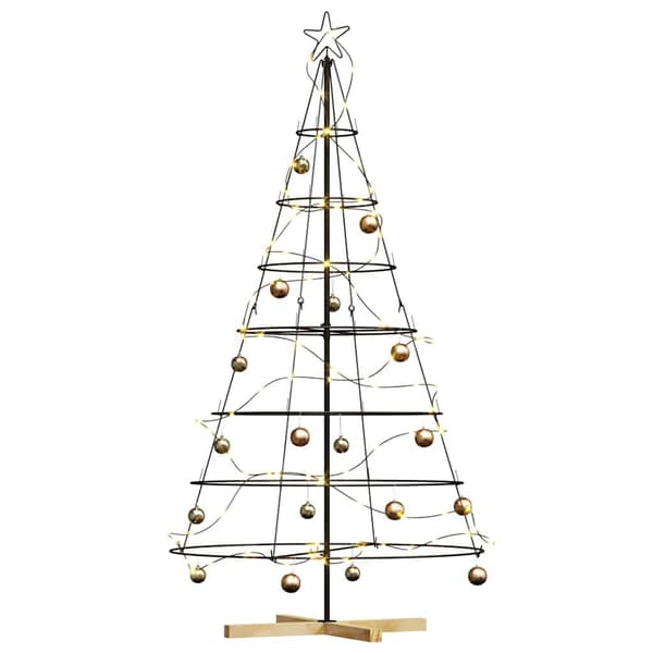 Keglegran sort 180 cm | stål | julepynt | gulvmodel