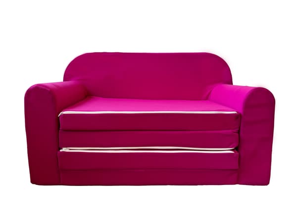 Barnsoffa sängfunktion rosa | 170x100 cm | utdragbar modell