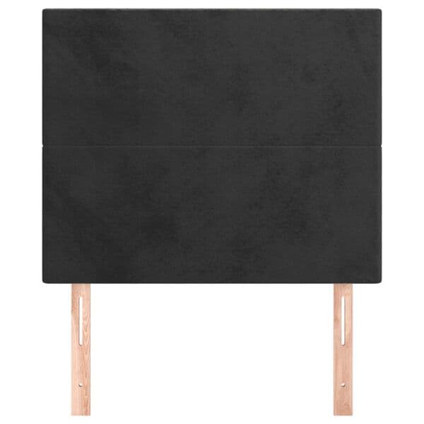 Sengegavl 2-pak sort | 90x5x78/88 cm | fløjl