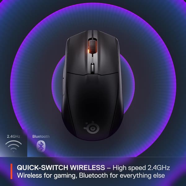 Computer-mus trådløs | 18000 DPI | 2.4GHz/Bluetooth | ergonomisk | sort