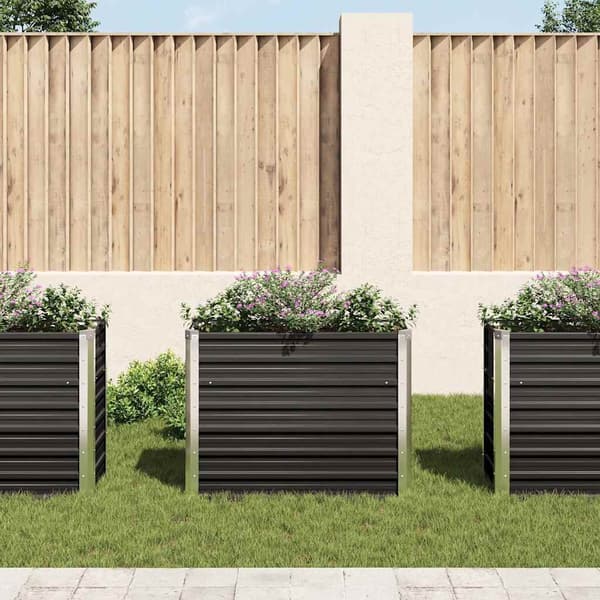 Trädgårdsodling upphöjd 100x40x77 cm | Antracit | Galvaniserat stål
