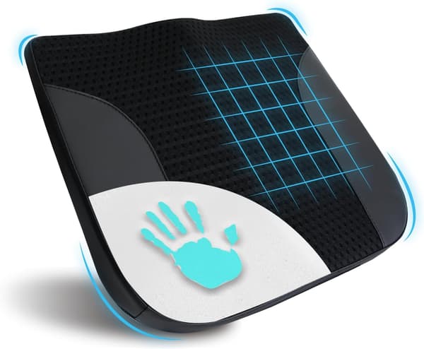 Bilsædepude ergonomisk | hukommelsesskum | sort læder | 4D-mesh