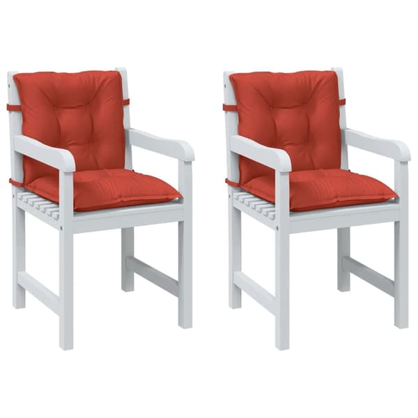 Utekuddar 2-pack | melerad röd | 100x50x7 cm | låg rygg | polyester