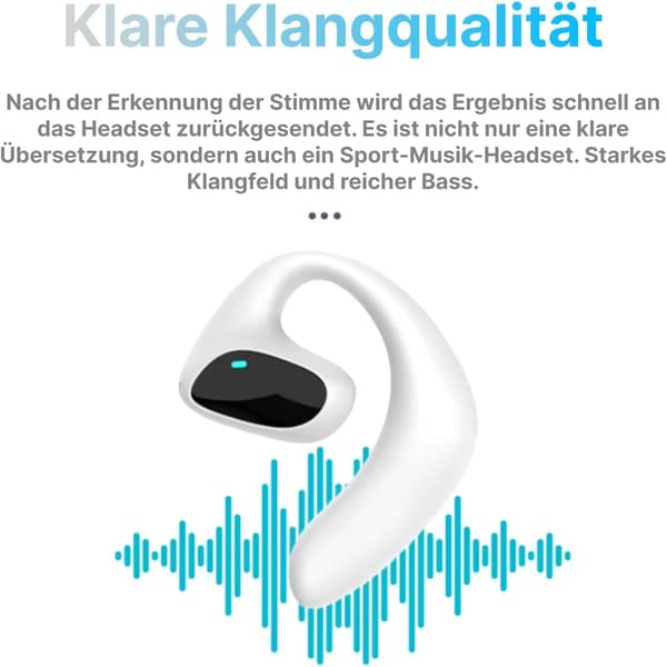 Oversættelseshovedtelefoner Bluetooth | 144 sprog | HD-lyd | sort