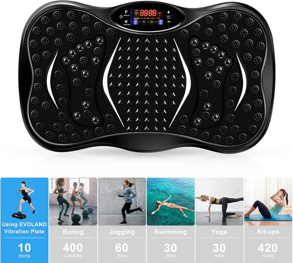 Vibrationsplatform 99 intensitetsniveauer | 5 træningsprogrammer | Bluetooth | modstandsbånd