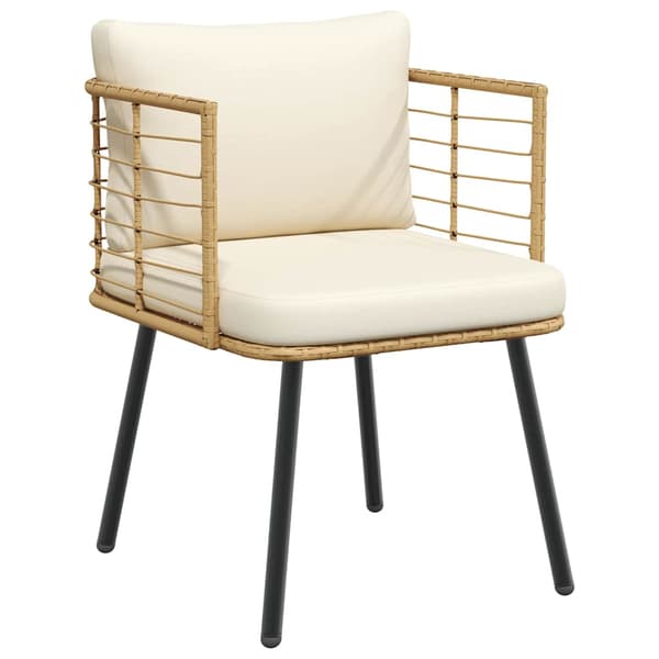 Udestol natur | polyrattan | med siddehynde