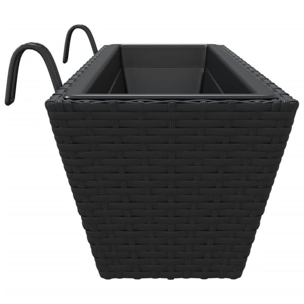 Urtepotteskjulere til ophæng | sort polyrattan | 2-pak