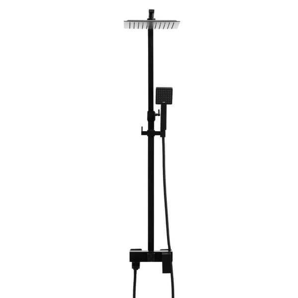 Badekararmatur sort | 25 cm regnbruser | håndbruser | keramisk greb
