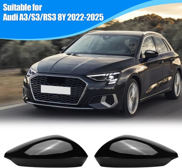 Sidespejlkapper sorte | ABS-plast | Audi A3 S3 RS3 8Y 2022-2024