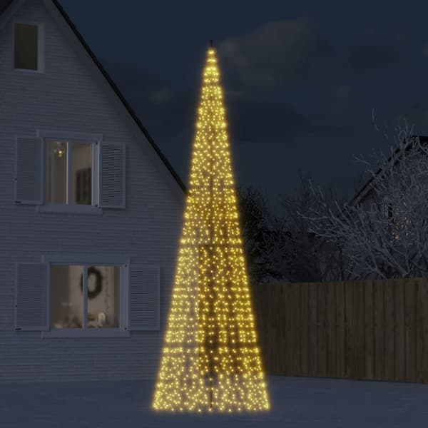 LED-julgran 1534 LED | varmvit | 500 cm | för flaggstång