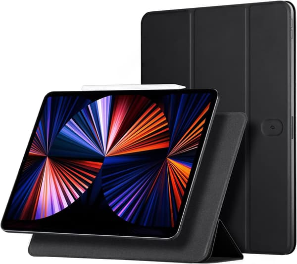 Beskyttelsesetui iPad Air 13 & Pro 12.9 | Sort | PU-læder | Magnetisk montering