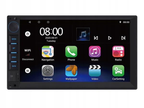 Autoradio AC-8280 2-DIN | Android | Bluetooth | 7-tommers touchskærm | GPS | USB | SD