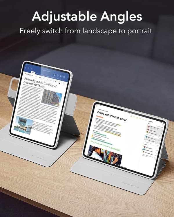 iPad-fodral Pro 13 (2024) | Vit | Magnetiskt | Tri-Fold Ställ