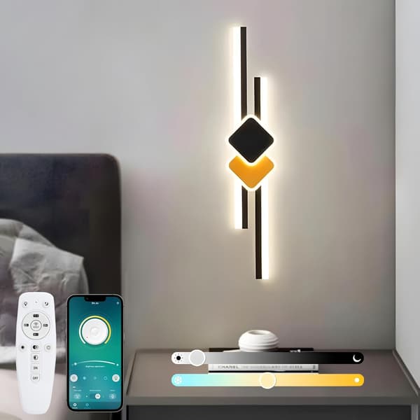 LED-belysning sort 65cm | 17W | dæmpbar | fjernstyret