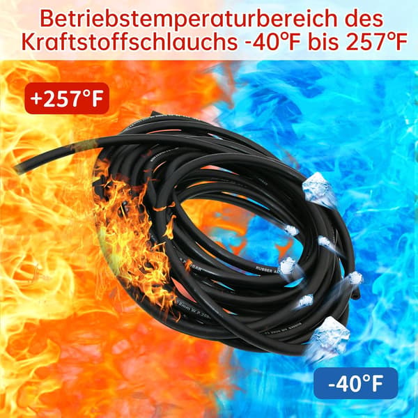Gummislange 6 meter | 16mm | benzinledning | sort | universel