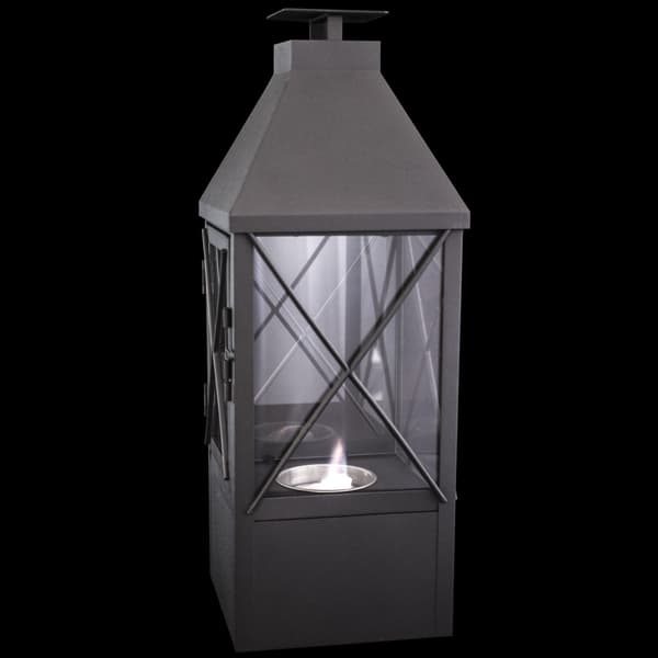 Stuepejs bioethanol 42,5x15x15 cm | sort | sikkerhedsglas