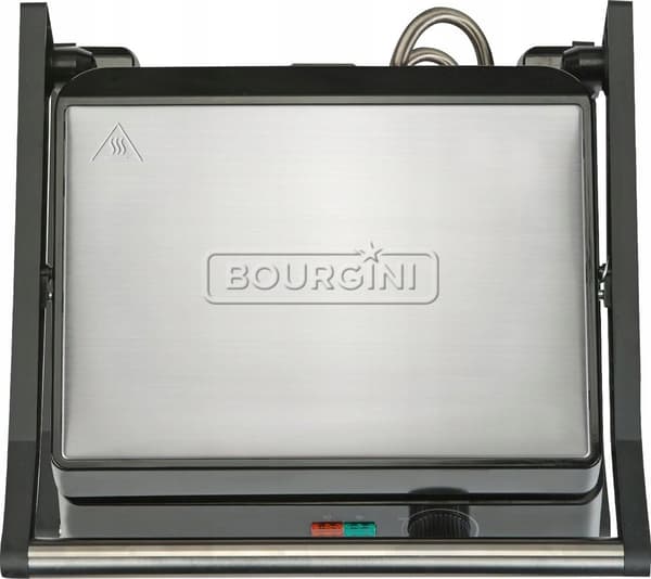 Kontaktgrill 1500W | rustfrit stål | sølv/grå | non-stick | flydende låg