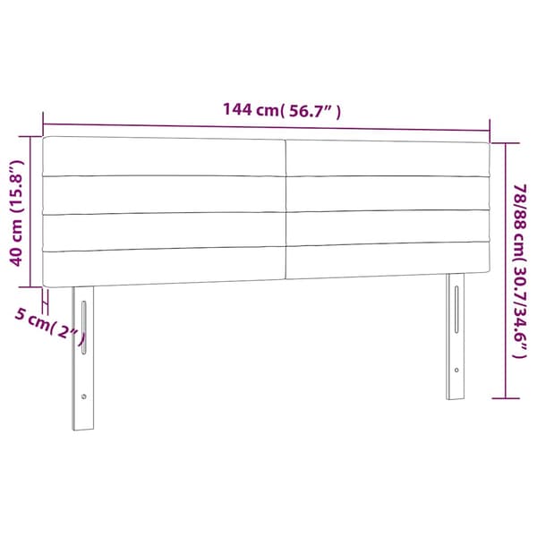 Sammetssänggavel svart 2-pack | 72x5x78/88 cm