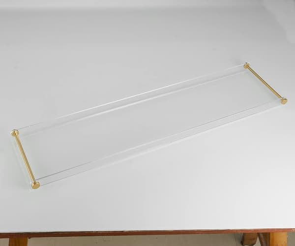 Badekarshylde transparent 80 cm | akrylmateriale | gulddetaljer