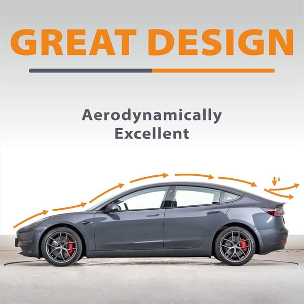 Hækspoiler Tesla Model 3 | Glossy Carbon Look | Aerodynamisk vinge | Sort