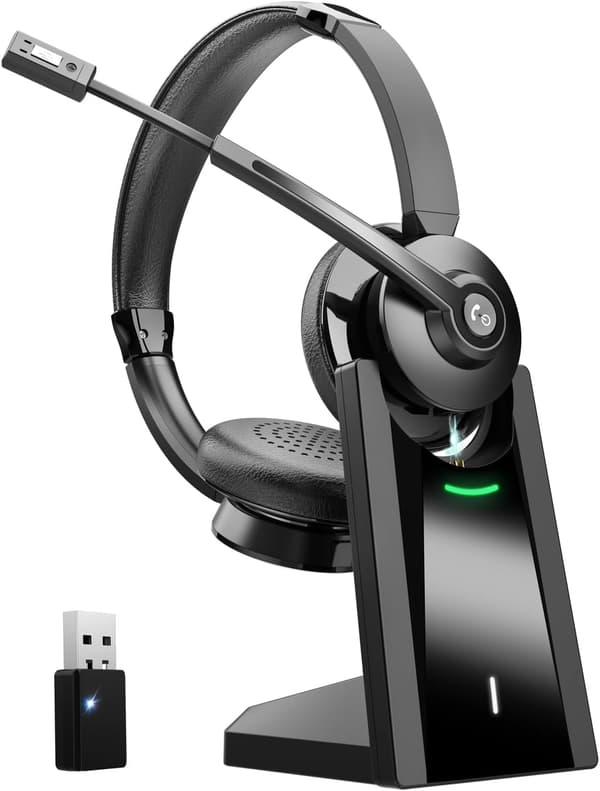 Trådlöst headset | Svart | Mikrofon | Bluetooth | PC och kontorsbruk
