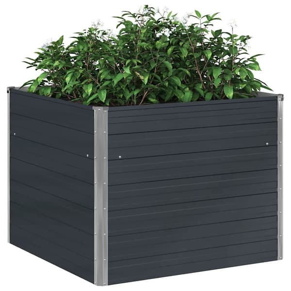 Växtlåda galvaniserat stål 100x100x77 cm | antracit | hög modell