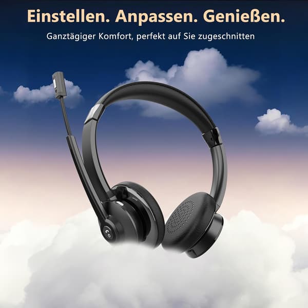 Trådlöst headset | Svart | Mikrofon | Bluetooth | PC och kontorsbruk