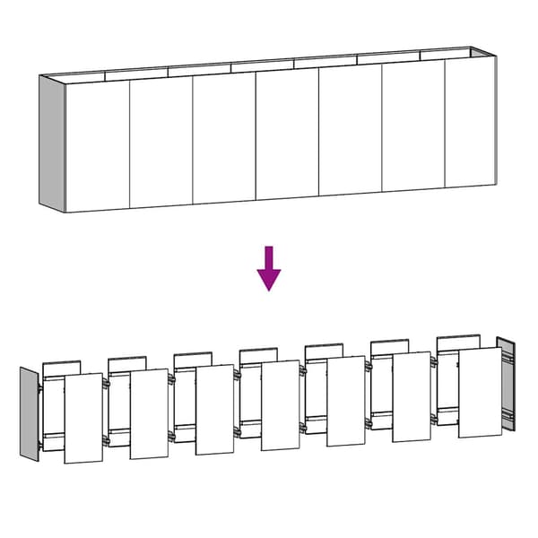 Højbed 280x40x80 cm | cortenstål | rustfarvet | rektangulær