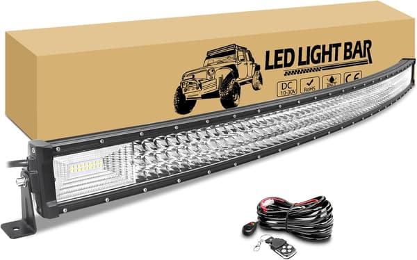 Arbetsbelysning 52" 675W | böjd LED-ljusramp | 6000K | kablage ingår