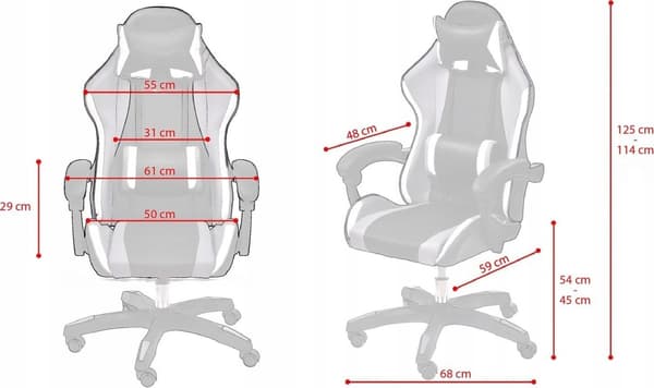 Kontorstol ergonomisk | hvid-grå-lime | ECO-læder | gaming