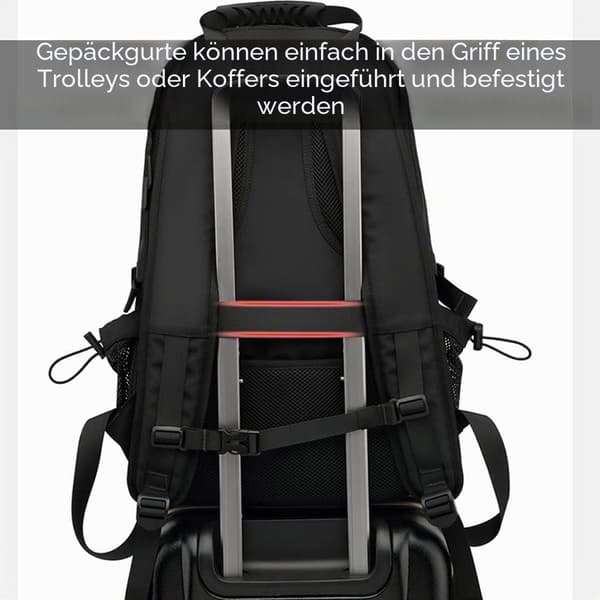 Vandrerygsæk stor | 60 liter | sort | rejsetaske til fly
