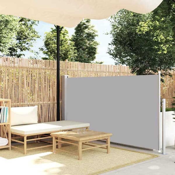 Vindafskærmning terrasse | Grå | 100x500 cm | UV-resistent polyester