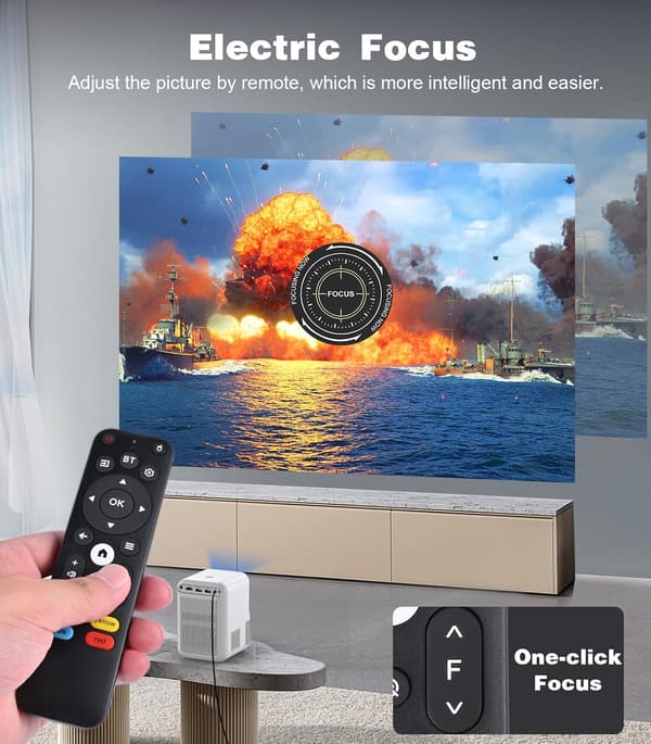 Streaming projektor Android | 1080p | svart | WiFi | Netflix | Bluetooth