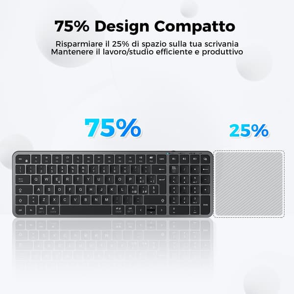 Kontorstillbehör trådlöst tangentbord | uppladdningsbart | multi-enhet | USB-C