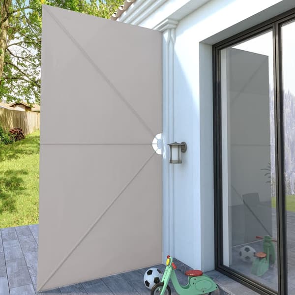 Terrasseskærm foldbar 400x200 cm | Creme | Polyester | Stål