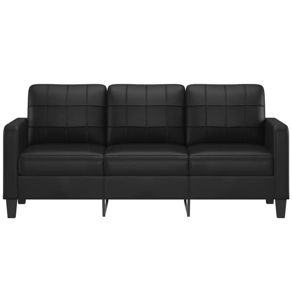 Vardagsrumssoffa 180 cm | 3-sits | svart konstläder