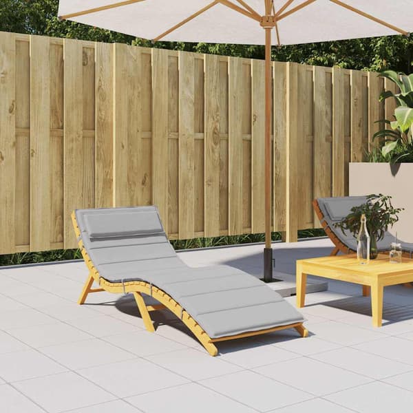 Liggbäddsdyna oxfordtyg | 180x60x4 cm | Grå | Vattenresistent