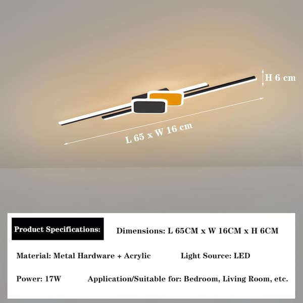 LED-belysning sort 65cm | 17W | dæmpbar | fjernstyret