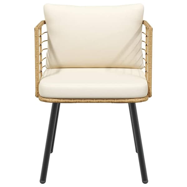 Udestol natur | polyrattan | med siddehynde