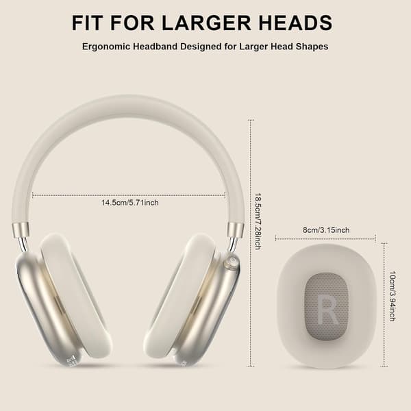 Hörlurar Hybrid ANC | Bluetooth 6.0 | 65h batteri | Starlight