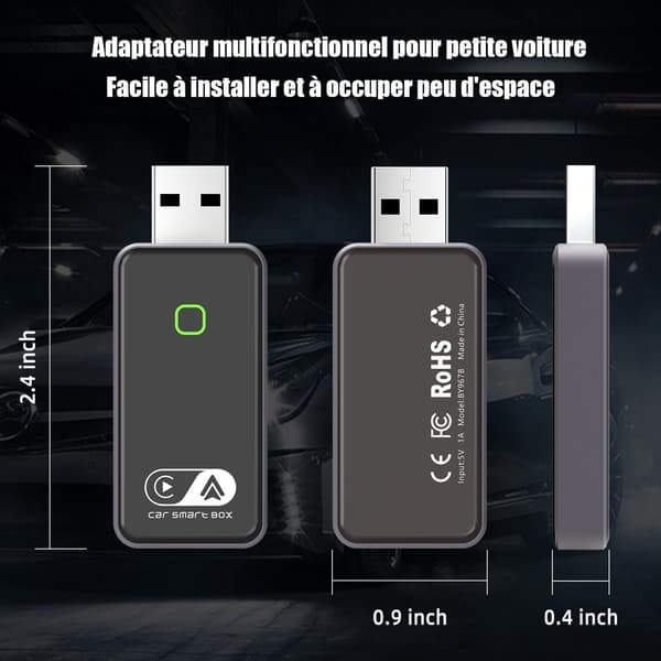 Bilopgradering trådløs CarPlay-adapter | multimediekobling | USB-forbindelse