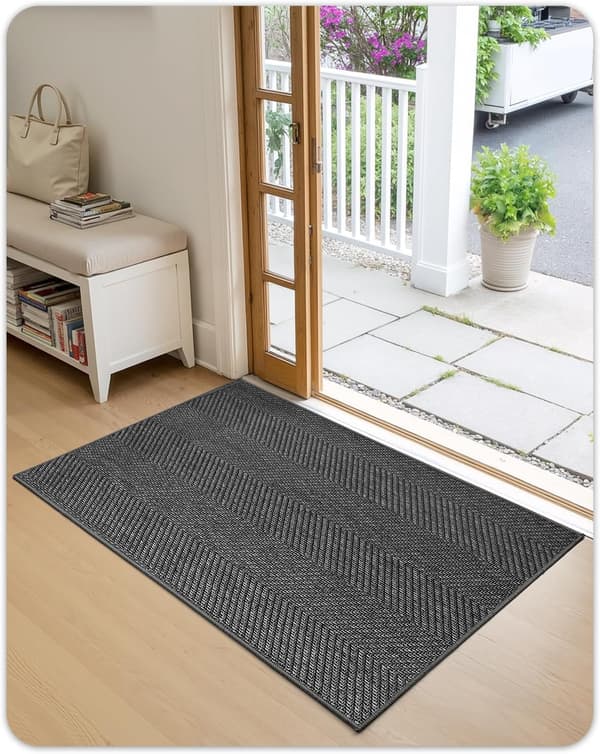 Dörrmatta mörkgrå | 122x183 cm | tvättbar | halkfri | polyester