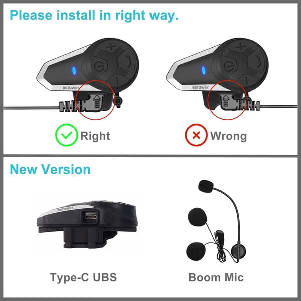 Intercom-system MC | Bluetooth 5.0 | Svart | trådlös kommunikation
