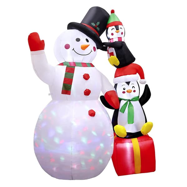 Trädgårdstomte snögubbe | 180 cm | LED-belyst | uppblåsbar